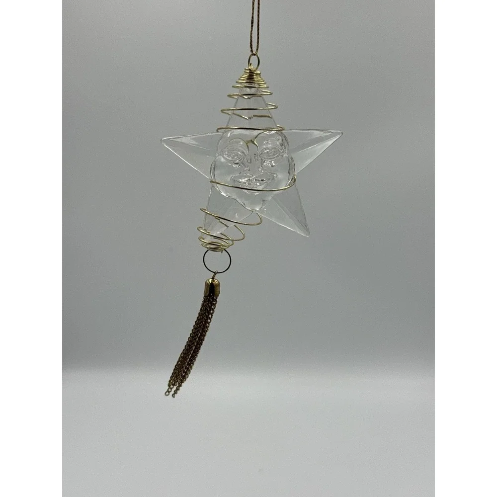 Acrylic Celestial Sun - Wrapped With Gold Wire Ornament Window Hanging